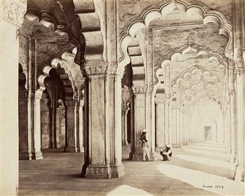 SAMUEL BOURNE (1834-1912) A group of 12 photographs depicting historical landmarks in Agra. 1860s.